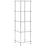 Wakects Regal Glasvitrine 0,2 Zoll Dicke Gehärtetes Glas 5 Ebenen Klar Mehrzweck Büro für Bilderrahmen