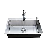 JYDQM Waschbecken, Einbauschränke Unterbau-Edelstahl-Küche-einzelne Schüssel Spüle Edelstahl 450 * 400 * 220mm.