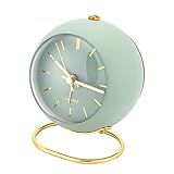 Wecker Ohne Ticken, Bestcool Wecker Analog mit Licht Wecker Retro Lauter Wecker Nachttisch für Schwere Schläfer Batterie Reise Retro Wecker Kleine Schreibtischuhr für Kinderzimmer(grün)