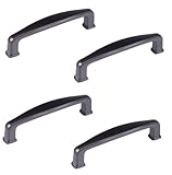 PILYON Schubladenknopf 4 Stück Schwarzer Schranktürgriff, Schrank, Verlängerter Griff, Schublade, Einzelloch-Türknauf, A-96mm