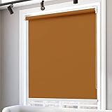 RYNS Seitenzugrollo Verdunklungsrollo 120x320cm Sonnenschutz Deckenmontag Klemmrollo Seitenzugrollo Doppelrollo Fensterrollo für Fenster & Tür Fensterrollo, Braun