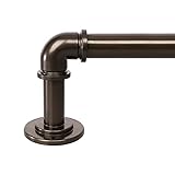Industrie-Gardinenstangen aus Bronze für Fenster von 71,1 bis 121,9 cm, 2,5 cm Verdunkelungsvorhangstangen, für drinnen und draußen, Größe: 45,7 - 114,7 cm