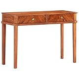 Wakects Holztisch, großer Stauraum, seitlicher Schrank aus massivem Shittim-Holz, 110 cm breit, für Schlafzimmer