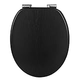 WOLTU #2 Premium WC-Sitz Toilettensitz mit Absenkautomatik, MDF Holzkern, Softclose Scharnier, Antibakteriell, Desgin Décor