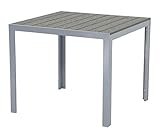 Pure Home & Garden Aluminium Gartentisch Fire mit Polywood Tischplatte, 90x90 absolut wetterfest, Silber aus dem Hause