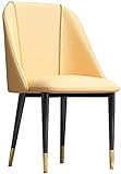 Esszimmerstuhl Moderner PU-Leder mit hoher Rückenlehne, gepolsterter, weicher Sitz, stabile Metallbeine für Wohnzimmer, Schlafzimmer, Küche (Color : Beige)