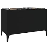 Tidyard Plattenschrank Schallplattenschrank TV-Schrank Beistellschrank Aktenschrank Küchenschrank Sideboard Aufbewahrungsschrank 74,5 x 38 x 48 cm (B x T x H) Holzwerkstoff,Metall Schwarz