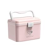 OAKYE Medizinische Aufbewahrungsbox, Medikamentenbehälter-Box, 2 Schichten mit Einer Mini-Box, multifunktionaler Aufbewahrungskoffer für Zuhause und draußen