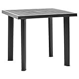 BULANED Gartentisch, Esstisch, Couchtisch, Balkontisch, Balkonmöbel Kleiner Balkon, Balkon Tisch, Beistelltisch, Anthrazit 80 x 75 x 72 cm Kunststoff