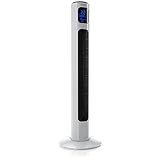 Brandson - Turmventilator mit Fernbedienung 96 cm - Testsieger 2023 - mobiler Lüfter leise - Standventilator mit Oszilation - 3 Geschwindigkeiten 4 Lüftungs-Modi Timer - Ventilator mit GS - Perlweiß