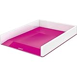 Leitz Briefkorb A4, Zweifarbiges Design, Weiß/Pink, Duo Colour, WOW, 53611023