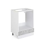 Vicco Küchenschrank R-Line Hängeschrank Unterschrank Küchenzeile Küchenunterschrank Arbeitsplatte, Möbel verfügbar in anthrazit und weiß (Beton ohne Arbeitsplatte, Herdumbauschrank 60 cm)
