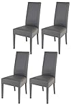 t m c s Tommychairs - 4er Set Moderne Stühle Luisa für Küche und Esszimmer, robuste Struktur aus lackiertem Buchenholz Farbe Dunkelgrau, gepolstert und mit dunkelgrauem Kunstleder bezogen