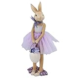 H.Bauer jun. großer stehender Polyresin Deko Osterhase Figur Mädchen 25.4 cm hoch - Dekofigur aus Kunststein