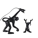 VGAGV Retro einfach Industriestil AFFE Form Dekorative Harz Stehlampe Wohnzimmer Esszimmer Schlafzimmer Stehlampe Schreibtischlampen Leselampen (Color : Black)