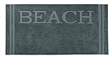 ZOLLNER Strandtuch groß 100x200 cm, Strandlaken, Baumwolle, anthrazit, grau