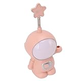 Pwshymi Astronauten-Nachtlicht, Bleistiftspitzer, ideales Geschenk, Heimdekoration, ABS-LED-Schreibtischlampe, 2 Beleuchtungsmodi für die Familie(Rosa)