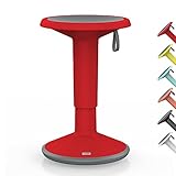 Interstuhl UPis1 - ergonomischer Sitzhocker mit Schwingeffekt - höhenverstellbar - Hocker mit rutschhemmender Standfläche & Kippschutz - Sitzhocker für gesünderes Arbeiten (Rot)