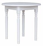 k koma Runder Kiefer Tisch Esstisch Küchentisch Speisetisch Öko Restaurant NEU Weiß (60 cm)