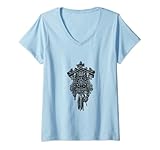 Damen Deutscher Wald Vintage Kuckucksuhr Vogel T-Shirt mit V-Ausschnitt