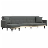 vidaXL Schlafsofa in L-Form Dunkelgrau 275x140x70 cm Stoff