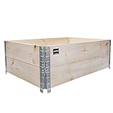 Schroth Home Hochbeet 120x80x40cm rechteckig - Palettenrahmen aus Holz - Hochbeet für Garten - faltbar