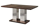MASSIVMOEBEL24.DE | Tambora Esstisch aus Massivholz #421 mit Metallbeinen | aus Sheeshamholz - Strong Grey, geölt | 178x90 cm | Kaffeetisch Massivholztisch Tisch
