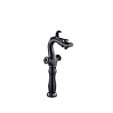 AANAN Wasserhähne, Wassertaps, Wasserhahn Badezimmer Wasserhahn Europäischer Stil Kupfer Antikes Heißes Und Kaltes Wasser Haken Doppelgriff Retro Höhe Doppelarmaturen Kunstbecken Wasserhahn Wasserhahn