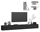 Fernsehschrank fernsehregal tv Board hängend tv Shrank tv 55 Zoll lowboard tv Tisch 2 Farben schwarz mat hängend/stehend Wandschrank 240cm 4housedesign®