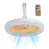 LED-Deckenventilatoren Mit Lichtern, E27-dimmbare Deckenleuchten Mit Ventilator Und Fernbedienung, Multifunktionaler Deckenventilator Mit 3 Farben Und 3 Gängen Und Windgeschwindigkeit Für Kleine Räume