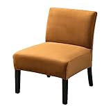 JHLD Samt Stuhlbezug Ohne Armlehnen, Weich Elastische Armloser Akzent-Stuhlbezug Für Armlose Akzentstühle Möbelschutz Für Hotel Schlafzimmer-braun-Large