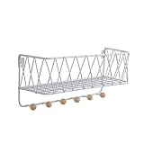 OUSIKA Home Decor Wandregale 1 Stück Größe Grid Rack Dekorativer Organizer Schwarz, groß mit Halter Aufbewahrung Wandregalhaken Modernes Eisen for Aufhängen Schmiedeeisen Wandregale Hängende (Color :