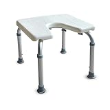 TemkIN Aluminium Duschhocker, Badhocker für Ältere Menschen, 7-stufig Höhenverstellbarer Spülhocker, Schmaler Badewannen-Duschhocker für Senioren, Handicap-Behinderte