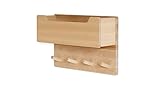 Ehrenkind® Kindergarderobe | Aus robusten Holz | Garderobe Kinder | Klein Natur V1 Kleiderhaken Kinder | geeignet als Wandregal Kinderzimmer | Kleiderhaken Wand | Kinder Kleiderhaken