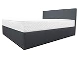 medilight Wasserbett mit Polsterbettrahmen in Feinstoff anthrazit - inkl. Montage (180 x 200, mittel Beruhigt ca. 2-4 Sekunden nachschwingen)