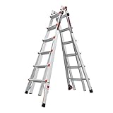 Leveler Aluminum Articulated extendable Ladder with Ratchet Levelers (M26 4x6 Steps)
