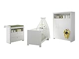 trendteam smart living Babyzimmer 3-teiliges Komplett Set Olivia in Weiß mit viel Stauraum und pflegeleichten Oberflächen