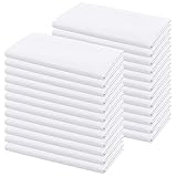 24 Stück Polyester-Stoffservietten, 45,7 x 45,7 cm, Dinnerservietten, weich und bequem, mit gesäumten Kanten, waschbare weiße Tischservietten für Events, Abendessen, Hochzeiten, Barpartys (weiß)