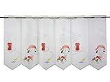 Scheibengardine Feuerwehr Hund Drehleiter | Höhe 50cm | Breite der Gardine frei wählbar in 15,5cm Schritten | Kinderzimmer Gardine | Panneaux multicolor | Bistrogardine |