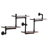 YWAWJ Regalwand hängen Massivholz Schmiedeeiserne Bücherregal Wandbehanggestell für Wohnzimmer Dekoration Eckregalorganisation