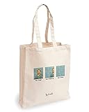 Loxato Borsa Shopper Donna - Tote Bag Tela - Shop Art , Borsa - Borsa Tela Donna - Borse di Cotone 35x42cm Extra Largo 8cm - Shopper in Tela - Borsa Canvas