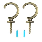 Guarboo Vorhang Raffhalter Haken, Raffhalter für Gardinen Zinklegierung, Vintage Haken Vorhang für Aufhängen von Lichtern, U-Förmiger Gardinenhalter Wand, Geeignet für Zuhause, Büro, Hotel, Fenster