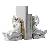 BinOxy Book Ends Buchends kreative Spaceman bookend Bookshelf Harz Anti-Skid Book endet schwere bücher dick Buch aufbewahrungsbuch Stopper büro Wohnzimmer Dekoration Buchstützen