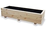 Alfalux Pflanzkasten Pflanzkübel 120KAN4030 aus Holz Blumenkasten Blumentopf Balkonkasten Garten Terrasse (120 x 40 x 30H cm)