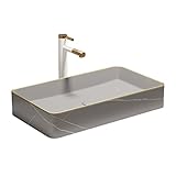 Bathroom Sink/Waschbecken Bad Badezimmer-Waschbecken, rechteckig, Keramik-Waschbecken über der Theke, for Schrank, Toilette, Hotel-Kunstbecken (Pop-up-Abfluss und Wasserhahn nicht im Lieferumfang enth