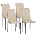 Albatros Esszimmerstühle 4er Set Verona, Beige - Edles Italienisches Design, Kunstleder-Bezug, bequemer Polsterstuhl - Moderner Küchenstuhl, Stuhl Esszimmer oder Esstisch Stuhl