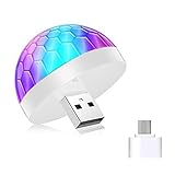vgggrd LED-Discokugel, Mini LED Party Lampe, RGB Partylicht, Kristall Magie Lampe für Weihnachten, Heimaktivitäten, Bühnenbeleuchtung Kristall Magic Ball