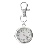 ibasenice Quarz-Taschenuhr Krankenschwesteruhr Clip Silber Taschenuhr Krankenschwesteruhr Umgekehrte Nadel Wanduhr für Ärzte und Krankenschwestern, Classic