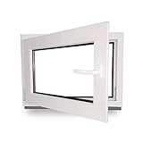 Kellerfenster - Kunststoff - Fenster - weiß - BxH: 50 x 40 cm - 500 x 400 mm - DIN Links - 3 fach Verglasung - 60 mm Profil