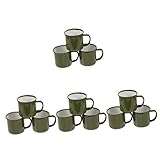 UPKOCH 12 Stück Vintage Schnapsglas Vintage Trinkgläser Grüne Trinkgläser Farbige Trinkgläser Emaille Grün Becher Verdicken